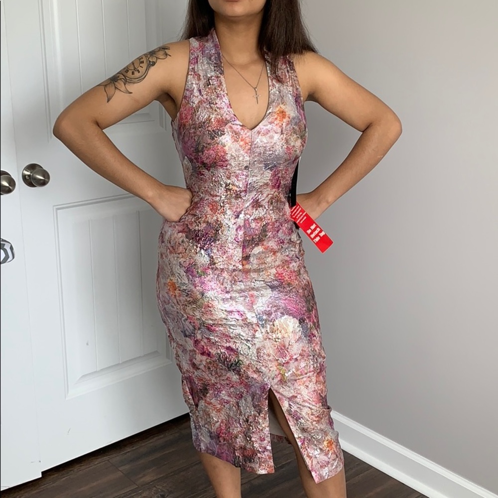 Aidan Mattox Floral Pencil Cocktail Dress
